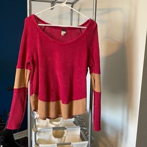 Free people long sleeve scoop neck
